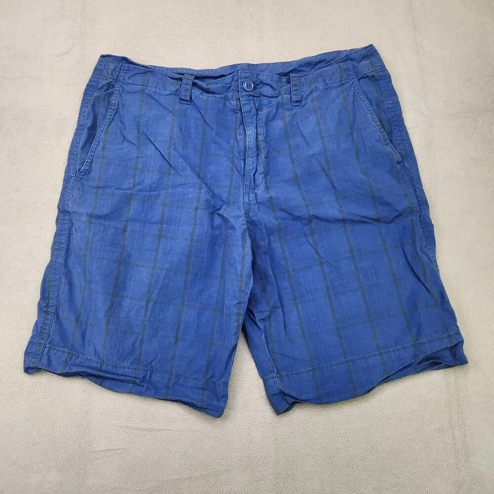 Lacoste Shorts Men's 34 Blue Check Cotton 10